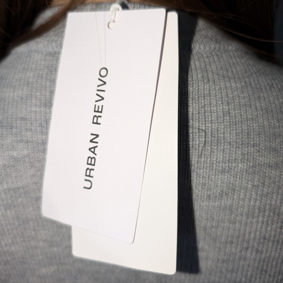 NWT URBAN REVIVO Grey sweater vest with side cut out & tie detail. Size S - Picture 7 of 8